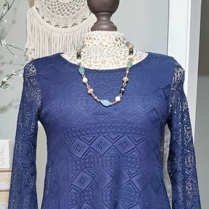Blue lace dress